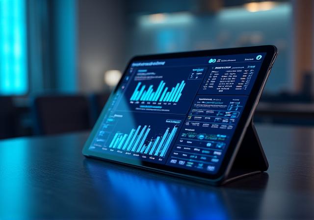 Futuristic AI dashboard showing smart energy analytics and home efficiency scores