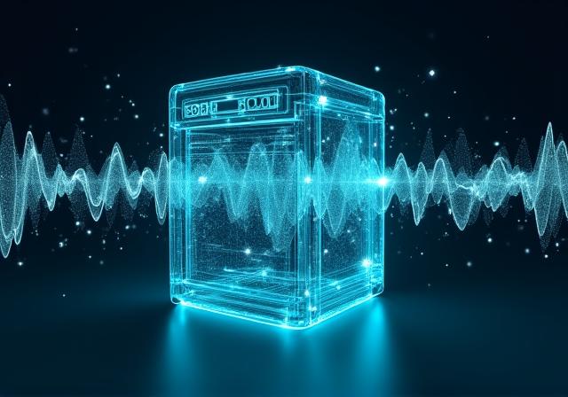 Visual representation of sound wave patterns being analyzed by AI