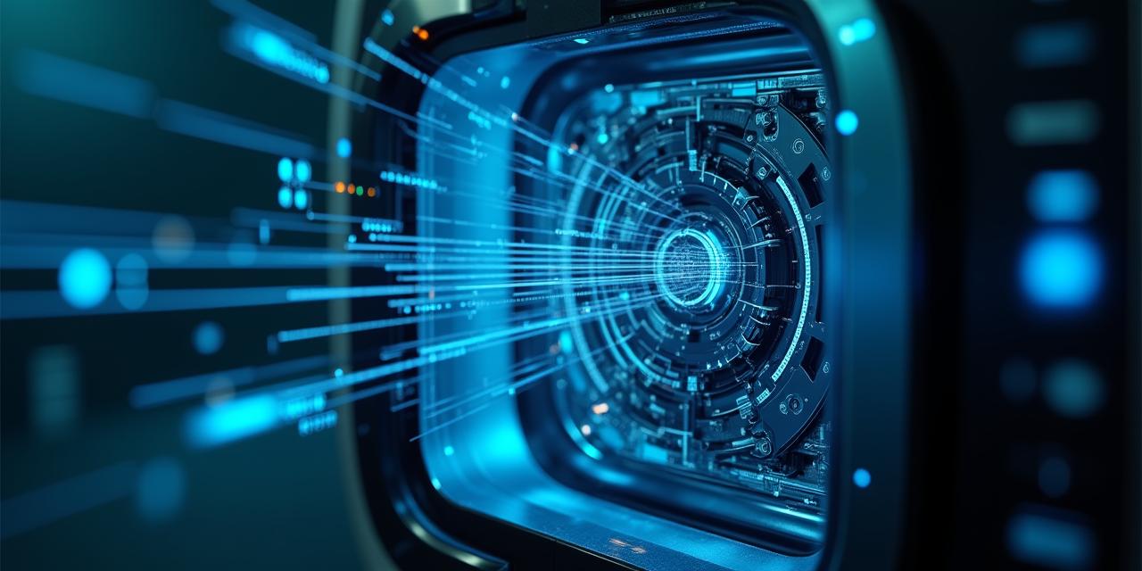 Futuristic digital visualization of appliance diagnostics and internal sensors